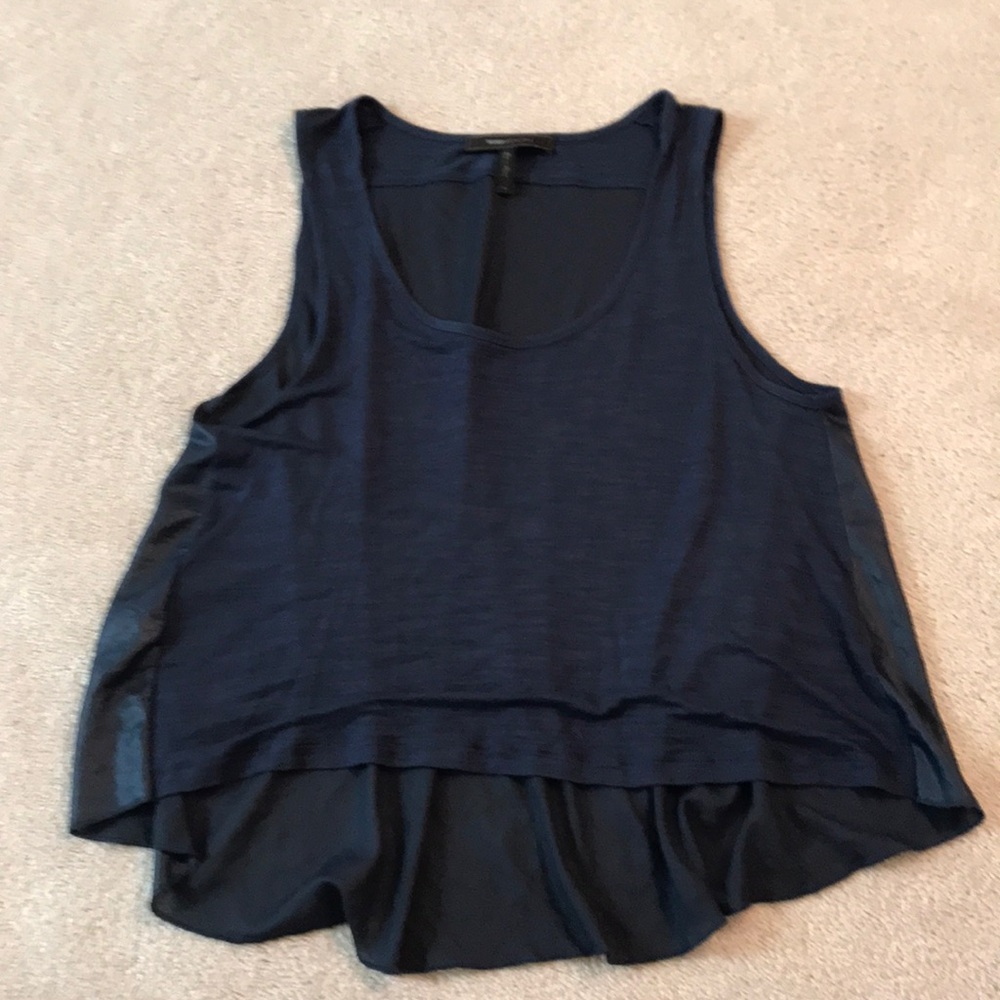 Semi sheer cropped front tank